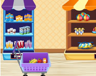 Kids go shopping supermarket webgl HTML5 játék
